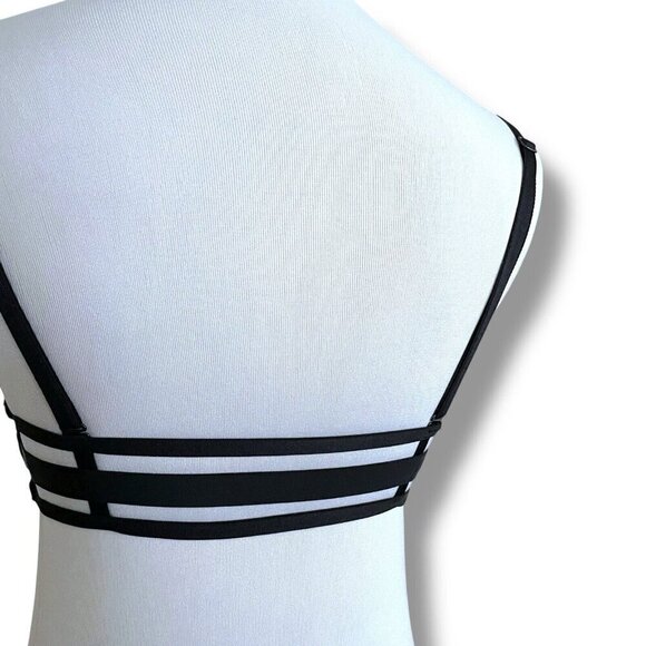 Victorias Secret 32C Bra Black Lined Demi Front Close Strappy Back Underwire - Picture 6 of 8